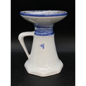 Strehla Butterfly Signed 6” Pitcher Keramik Ceramic Fat Lava Germany GDR 8074